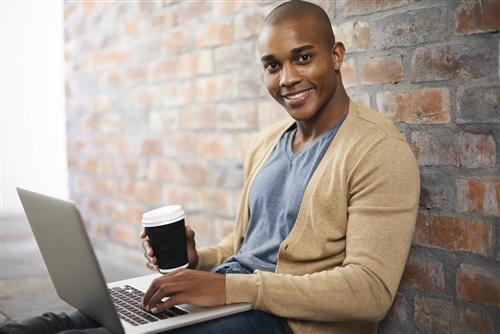 Man using laptop